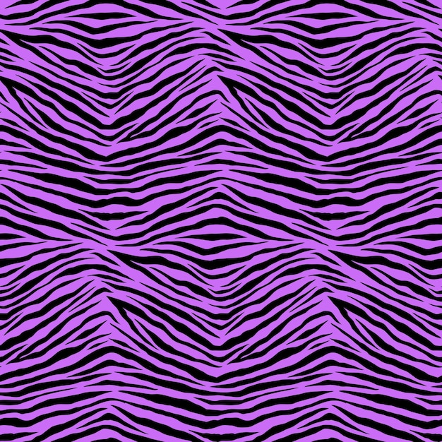 Purple Tiger Animal Motif Vector Seamless Pattern