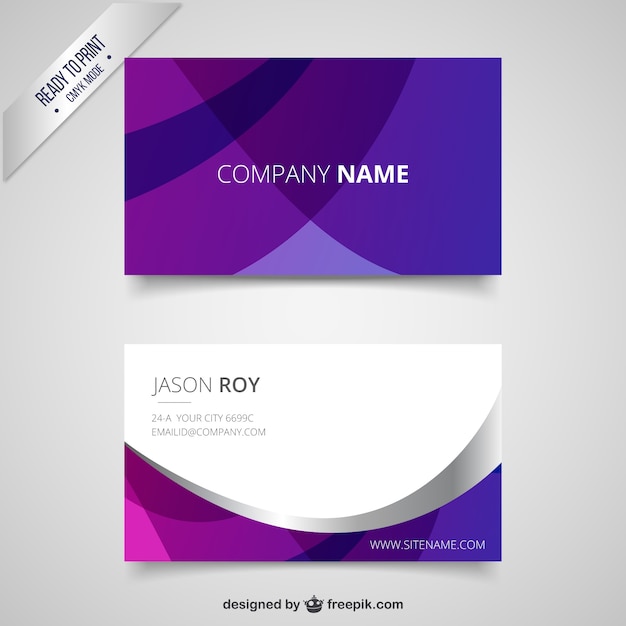 Vector purple visit card