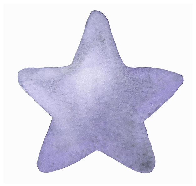 A purple watercolor star painted by hand Cute star for the nursery