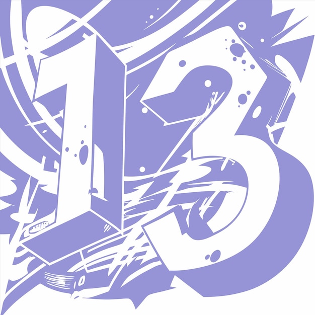 a purple and white picture of a number 2 and a purple background