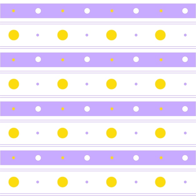 Purple Yellow Pastel Polkadot Circle Round Horizontal Line Stripe Dot Line Circle Seamless Pattern