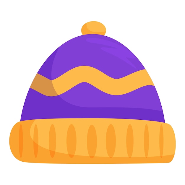 Vector purple and yellow winter hat bringing warmth and style