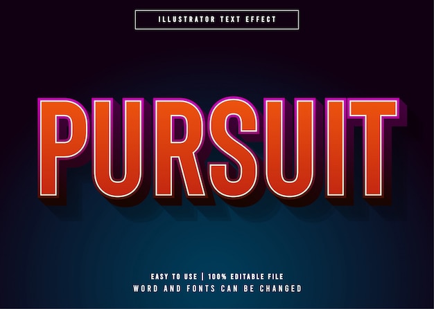 Pursuit, Red Style Editable Text Effect