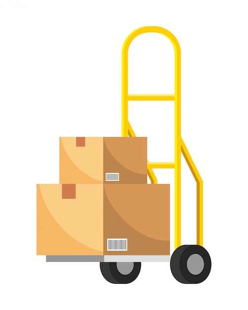 Pushcart with box illustration