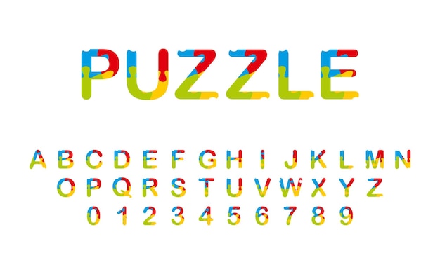 Puzzle alphabet set and number