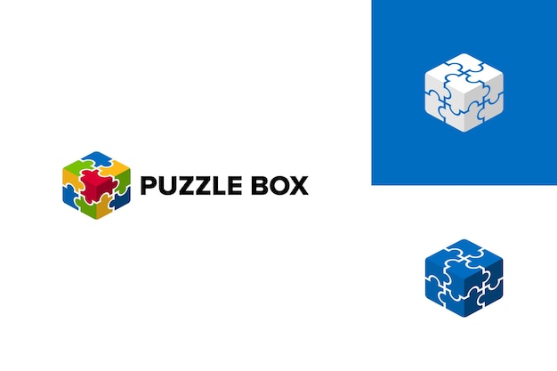 Puzzle Box Logo Template Design Vector, Emblem, Design Concept, Creative Symbol, Icon