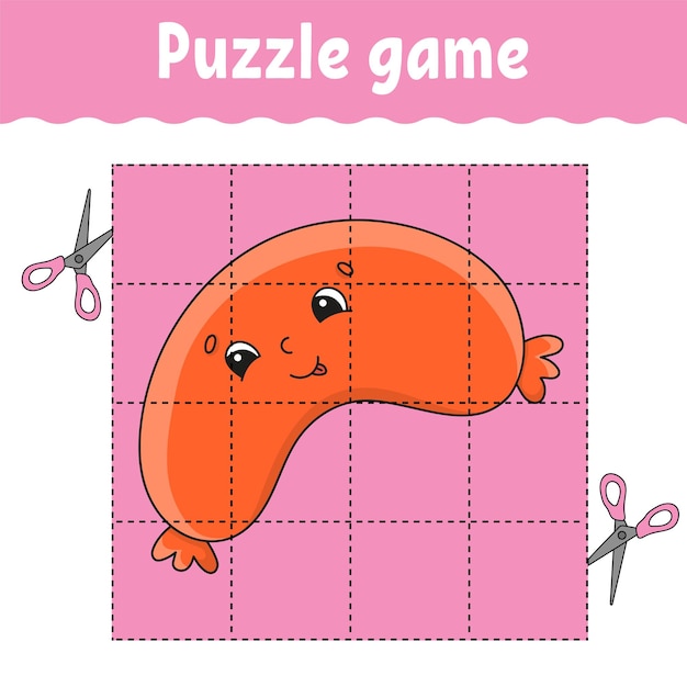 Puzzle game for kids Education developing worksheet Learning game for children Barbecue theme