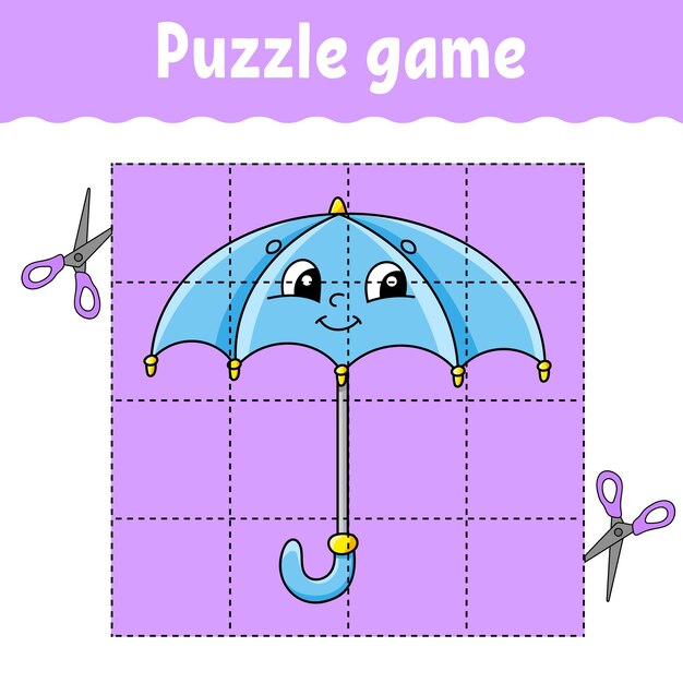 Puzzle game for kids Education developing worksheet Learning game for children Color activity page For toddler Riddle for preschool Vector illustration