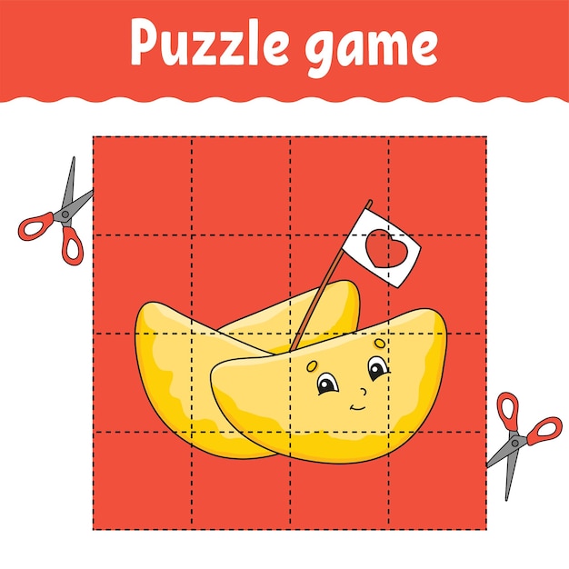 Puzzle game for kids Education developing worksheet Learning game for children Color activity page