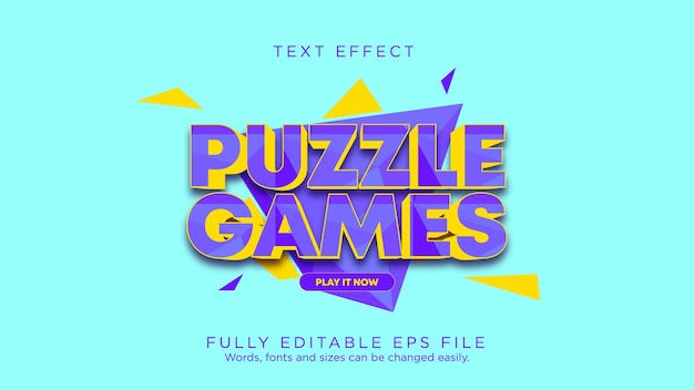 Puzzle Games UI Button Text Effect Font Type