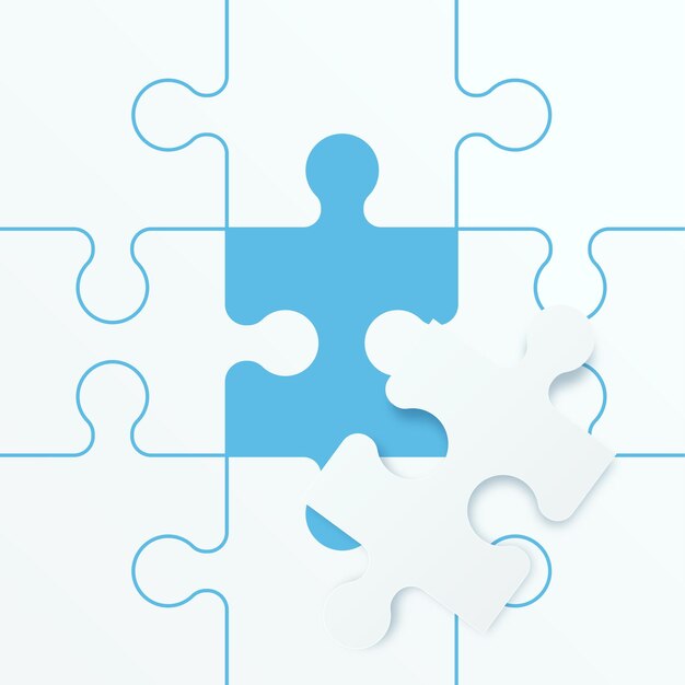 Vector puzzle jigsaw game business teamwork concept vector illustration