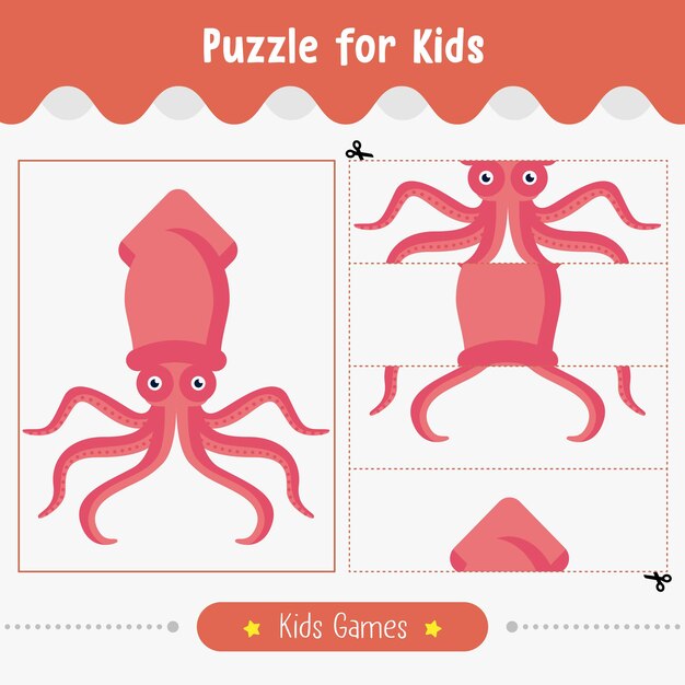 Puzzle for kids educational game children vector illustration