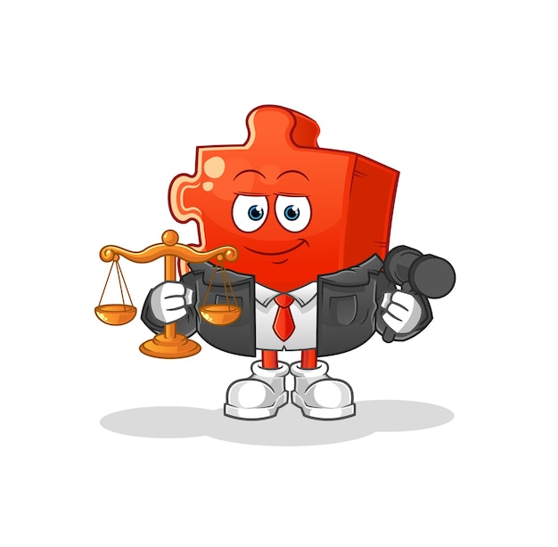 Puzzle lawyer cartoon cartoon mascot vectorxA