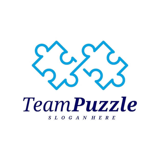 Puzzle logo design vector template Vector label of puzzle illustration Creative icon design concept