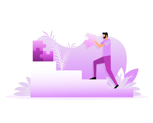 Puzzle people great design for any purposes Isometric vector illustration