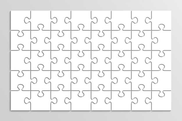 Puzzle pieces set Jigsaw outline grid Album orientation Scheme of thinking game Modern background