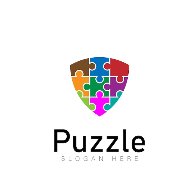 Puzzle Set Logo Vector Template Dowload