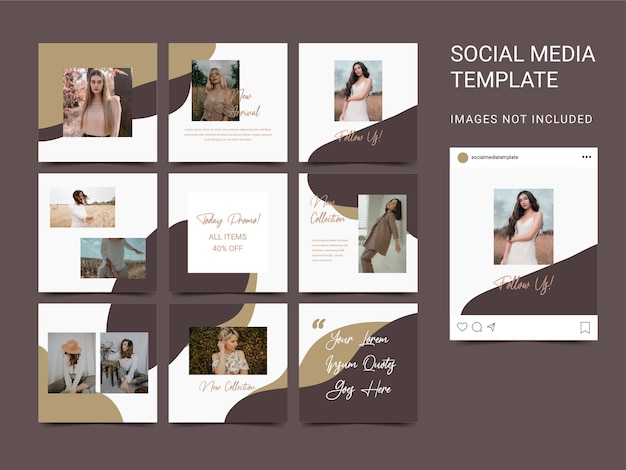 Puzzle Social media template modern style  