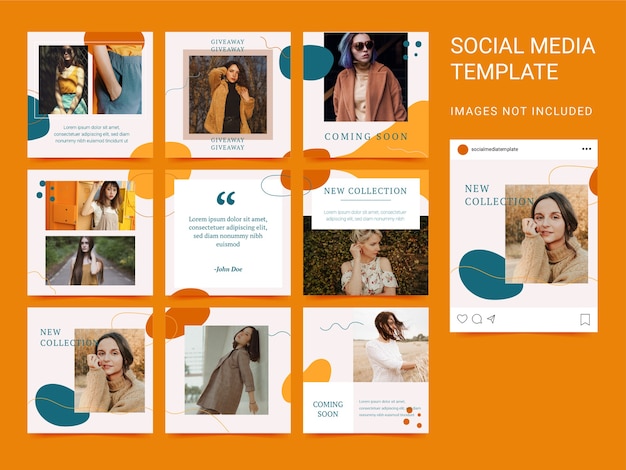 Puzzle Social Media template square premium vector