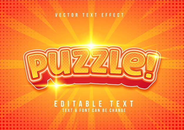 Puzzle Text Effect Free Vector