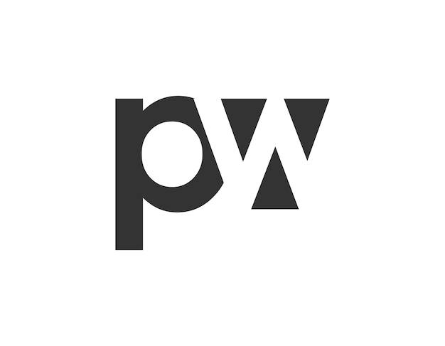 PW creative geometric initial based modern and minimal logo Letter p w trendy fonts