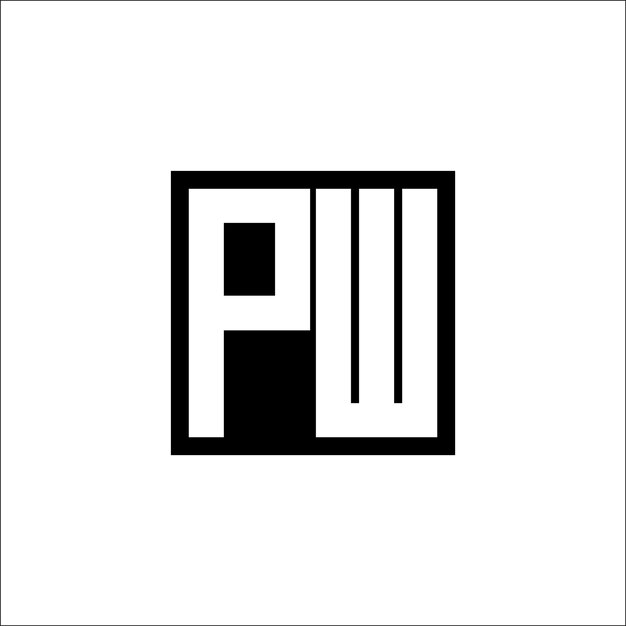 Vector pw modern letter combination logo minimalistic design