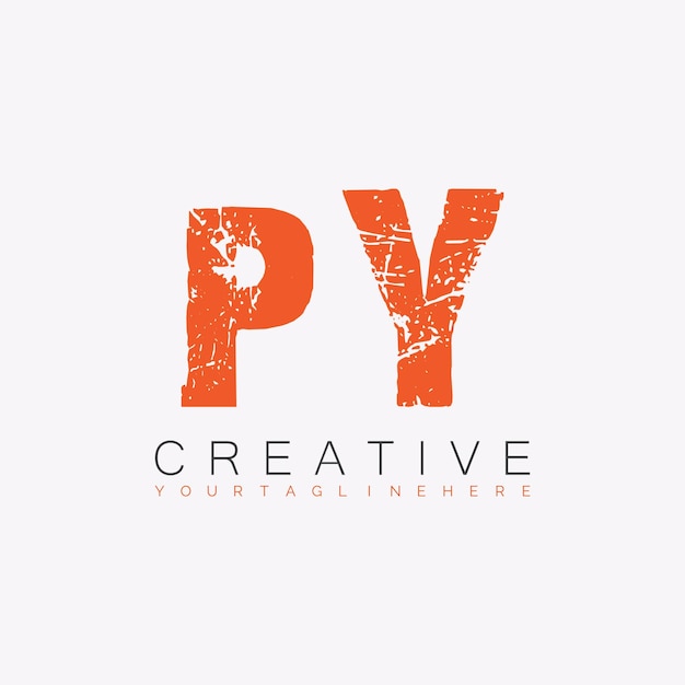 Vector py initial monogram logo with letter creative design