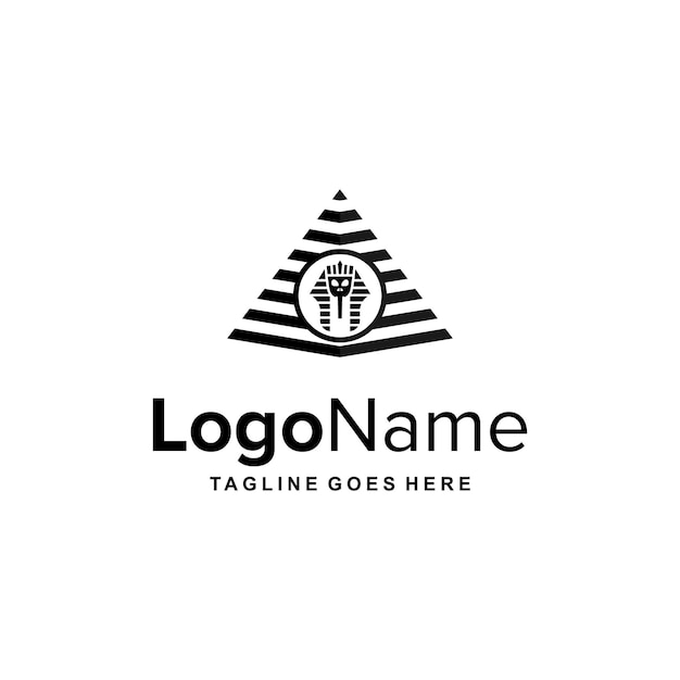 pyramid egypt simple sleek modern logo design