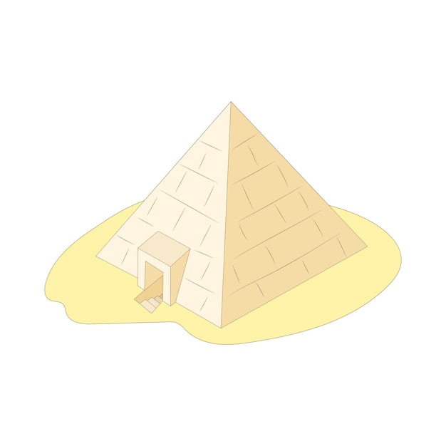 Pyramid of Giza Egypt icon in cartoon style on a white background