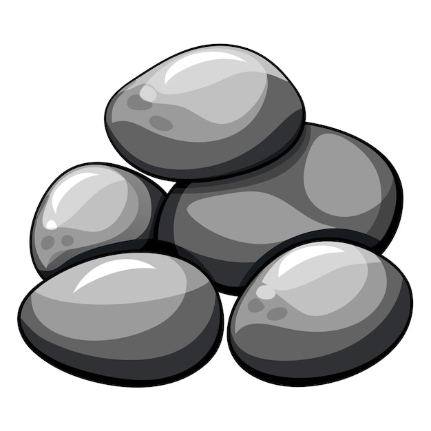 Vector a pyramid of gray stones with a white background that says  rock