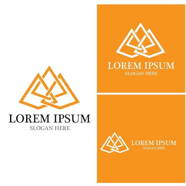 Pyramid icon and symbol template