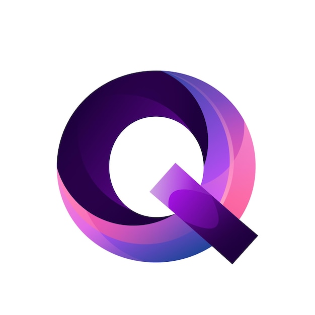 Q letter logo design colorful gradient