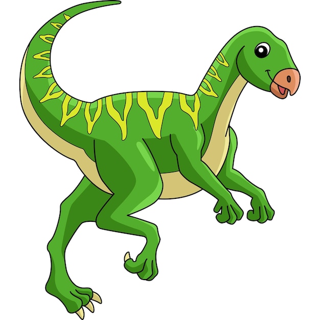 Qantassaurus Dinosaur Cartoon Colored Clipart