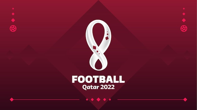 Qatar 2022 football competition vector design. Not official logo qatar 2022 on red burgundy background Pattern for Banners, Posters, Social Media kit, templates, scoreboard.