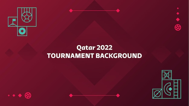 Qatar 2022 football tournament background. Vector illustration Football Pattern for banner, card, website. burgundy color national flag qatar