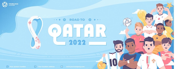 qatar 2022 world cup banner template design