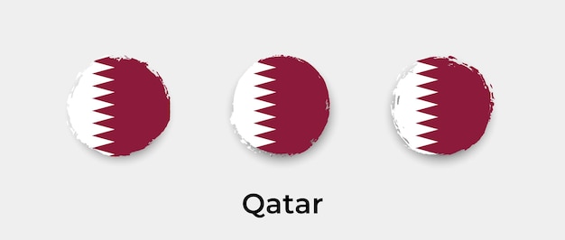 Qatar flag grunge bubbles icon vector illustration