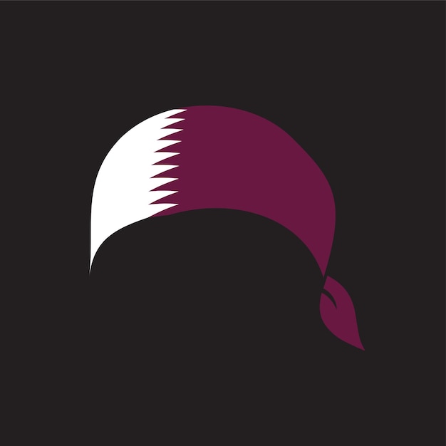 Qatar flag headband vector