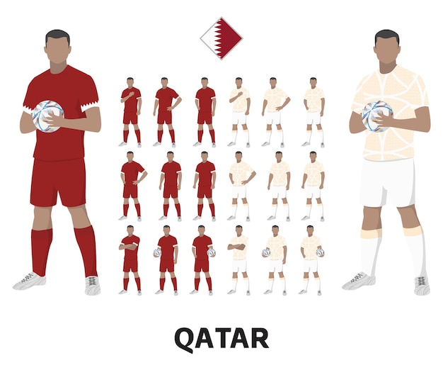 Qatar Football Team Kit, Home kit and Away Kit