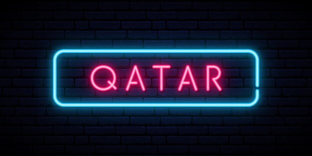 Qatar neon sign.