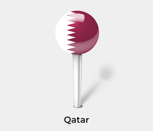 Qatar push pin for map vector illustration