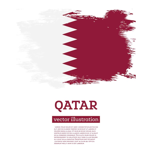 Qatari Flag Isolated Realistic Wave Flag of Qatar Country on Flagpole