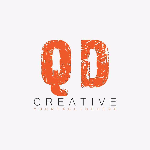 Vector qd initial monogram logo with letter creative design