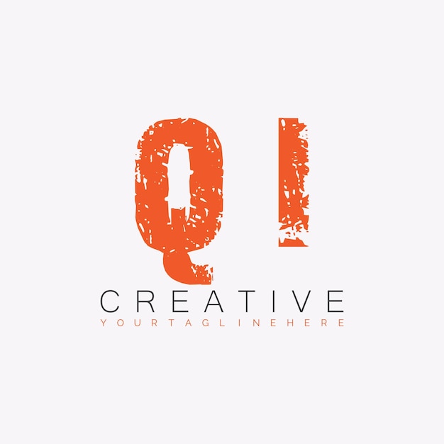 QI initial monogram logo with letter creative design