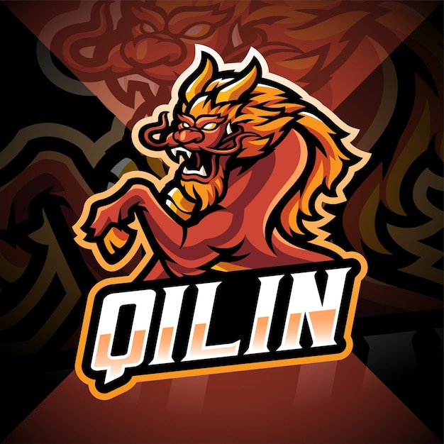 Qilin esport mascot logo design