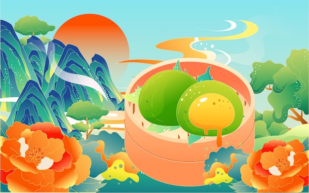 Qingming Festival National Chaoqing Youth League Food Illustration Cold Food Festival Spring