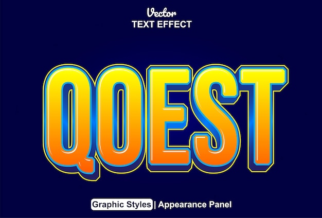 Qoest text effect with graphic style and editable