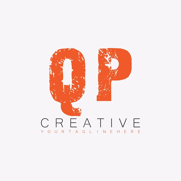 QP initial monogram logo with letter creative design