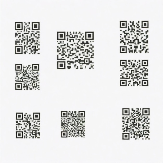 Vector qr cartoon vector set white background isolated