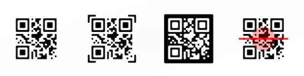 QR code icon set illustration